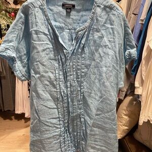Lands' End Sky Blue Linen Top